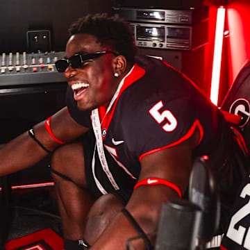 2026 defensive line prospect Valdin Sone durign a recruiting visit to the University of Georgia