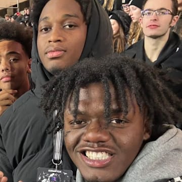 From left, four-star quarterback commit Trae Taylor, five-star tight end prospect Ahmad Hudson, four-star wide receiver Antayvious Ells.