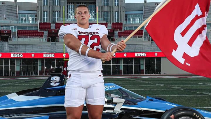 Indiana football commit Baylor Wilkin pictured during his official visit to Bloomington.