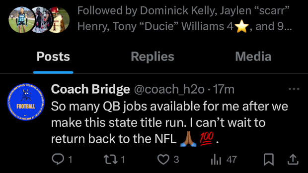 Teddy Bridgewater's X account post 