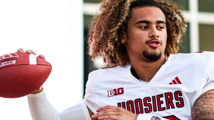 5-star quarterback recruit Julian Lewis pictured during his visit to Indiana.