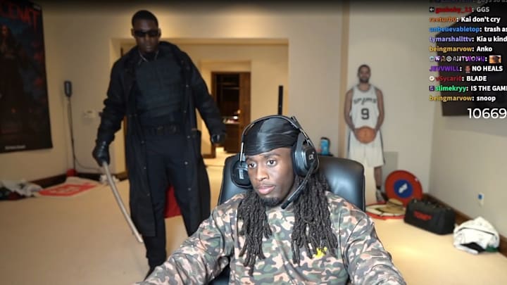 Blade, Spider-Man and more Marvel Rivals Heroes paid Kai Cenat a visit.