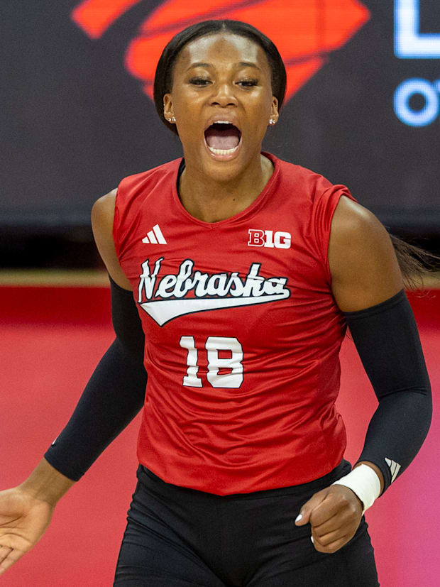 Nebraska opposite hitter Ryan Hunter during the Red-White Scrimmage on Saturday.