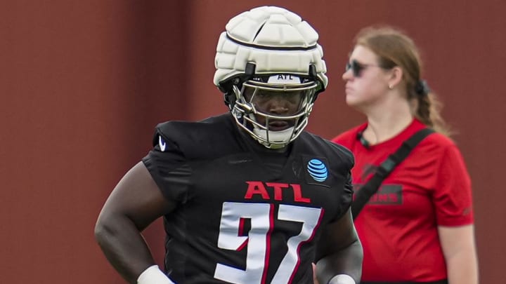 Defensive tackle Grady Jarrett leads the Atlanta Falcons' defensive line.