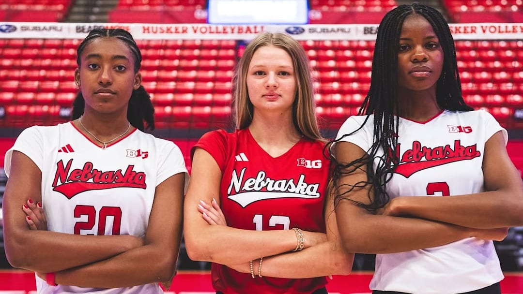 From left, Jayden Robinson, Gabby DiVita and Keoni Williams officially signed with the Huskers on Wednesday. The three recruits were part of the third-ranked 2026 class according to PrepVolleyball. 