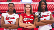 From left, Jayden Robinson, Gabby DiVita and Keoni Williams officially signed with the Huskers on Wednesday. The three recruits were part of the third-ranked 2026 class according to PrepVolleyball. 