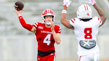 Quarterback Walker Howard, Louisiana Ragin Cajuns Vermilion & White Spring Football Game at Cajun Field. Saturday, May 3, 2025.