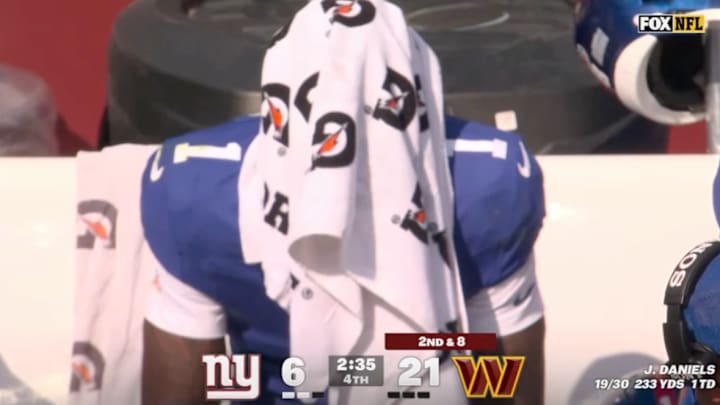 Malik Nabers couldn't bare to watch the final moments of the Giants' loss to the Commanders. 