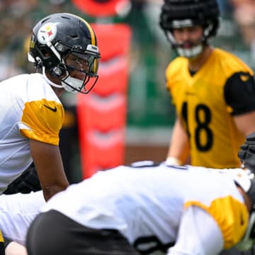 Pittsburgh Steelers quarterback Justin Fields at training camp