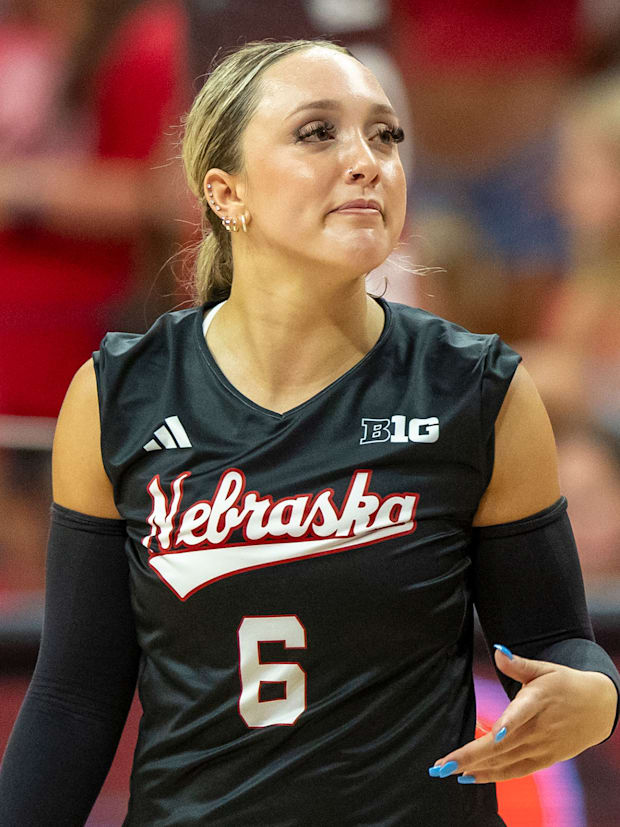 Nebraska DS/Libero Laney Choboy during the Red-White Scrimmage on Saturday.