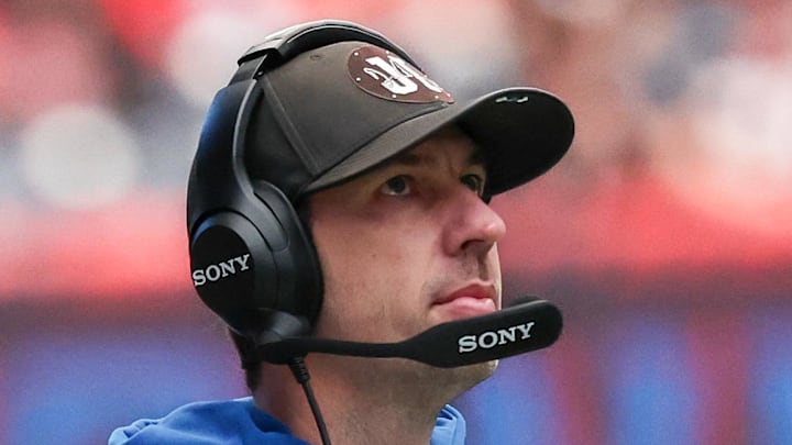 Indianapolis Colts head coach Shane Steichen walks the sidelines