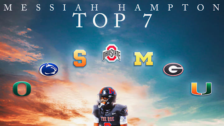 Four-star wide receiver Messiah Hampton announces his top 7 schools Four-star wide receiver Messiah Hampton announces his top 7 schools
