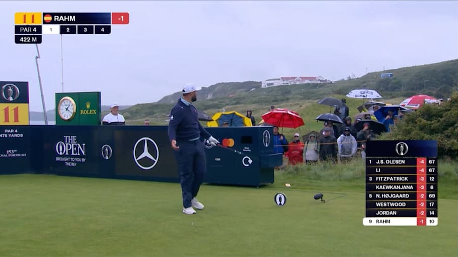 Jon Rahm did not appreciate noise during his backswing on No. 11.  | @KylePorterNS