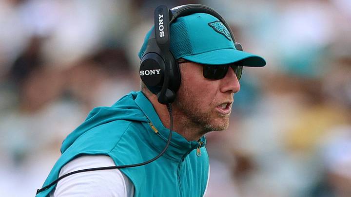 Sep 13, 2026; Jacksonville, Florida, USA;  Jacksonville Jaguars head coach Liam Coen in the third quarter against the Cleveland Browns at EverBank Stadium.  Mandatory Credit: Nathan Ray Seebeck-Imagn Images