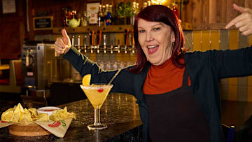 Kate Flannery enjoys a Scranton Marg at Chili's Scranton Branch