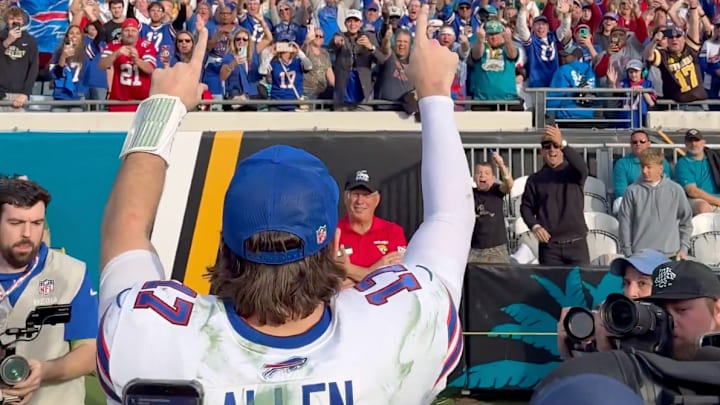 Josh Allen and the Bills are off to the divisional round after beating the Jaguars on Sunday. 