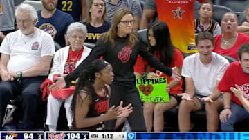 Indiana Fever coach Stephanie White was assessed a technical foul up late in Wednesday night's win. 