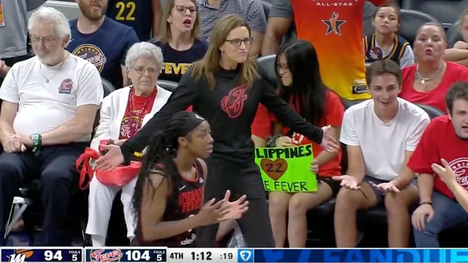 Indiana Fever coach Stephanie White was assessed a technical foul up late in Wednesday night's win.  | @WNBA