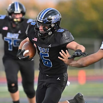 No. 2 Lincoln-Way East blew past Kankakee, 41-0, to improve to 2-0, early in the 2025 Illinois high school football season.