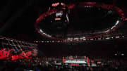 A view from the crowd during an episode of WWE Monday Night Raw.