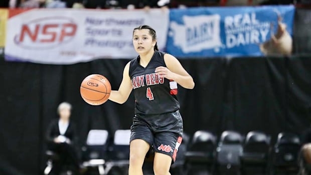 Neah Bay's Qwaapeys "Q" Greene led her team to a third consecutive Class 1B championship this winter.