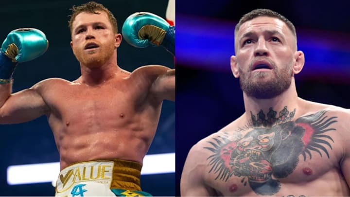 Undisputed super middleweight boxing champion Canelo Alvarez and former two-division UFC titleholder Conor McGregor.