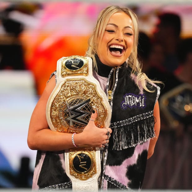 Liv Morgan flashes her iconic smile