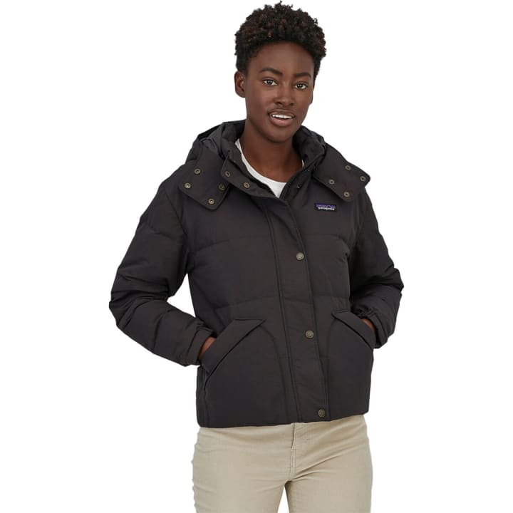 Person wearing Patagonia Downdrift Jacket from Backcountry on white background.