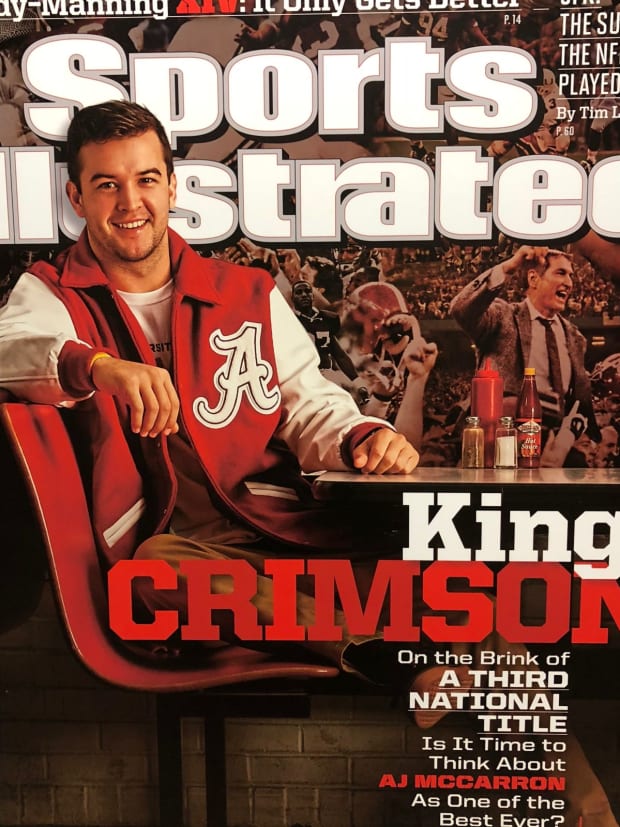 Alabama quarterback AJ McCarron on the cover of Sports Illustrated. 