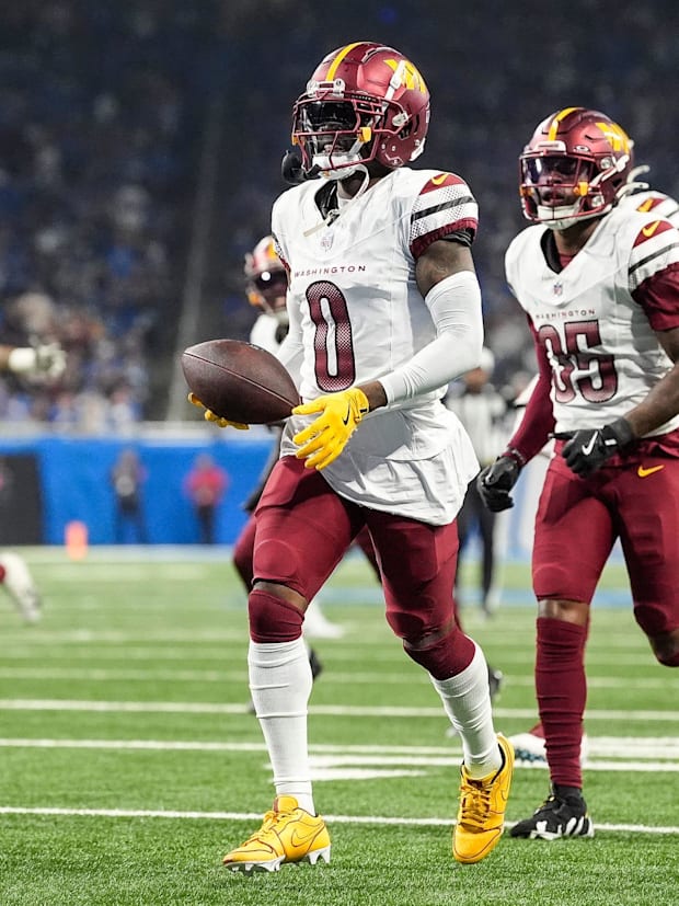 Washington Commanders cornerback Mike Sainristil.