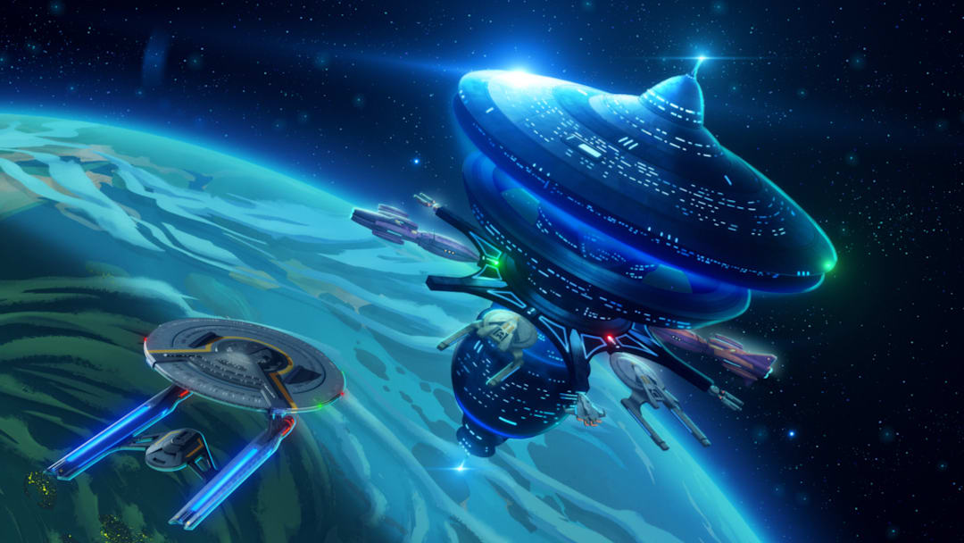 205: “An Embarrassment of Dooplers” -- Mariner and Boimler try to track down the location of a legendary Starfleet party while the bridge crew deals with an insecure alien diplomat. Photo: PARAMOUNT+ ©2021 CBS Interactive, Inc. All Rights Reserved **Best Possible Screen Grab**