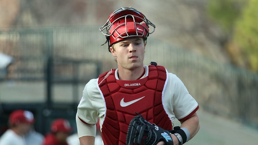 Oklahoma catcher Easton Carmichael Oklahoma catcher Easton Carmichael