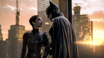 Zoë Kravitz and Robert Pattinson in The Batman. 