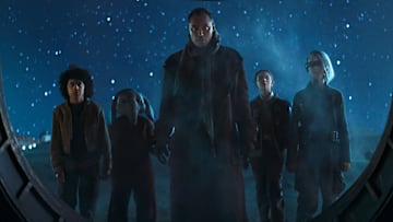 Star Wars: Skeleton Crew Wim, Neel, Jod Na Nawood, Fern, and KB. Image Source: StarWars.com
