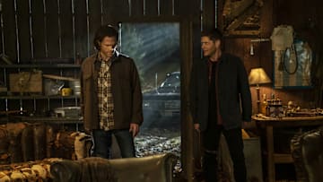 Supernatural -- "Last Holiday" -- Image Number: SN1514B_0270r.jpg -- Pictured (L-R): Jared Padalecki as Sam and Jensen Ackles as Dean -- Photo: Colin Bentley/The CW -- © 2020 The CW Network, LLC. All Rights Reserved.