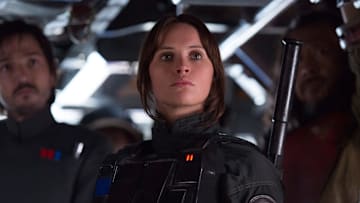 Rogue One: A Star Wars Story with Jyn Erso (Felicity Jones) and Cassian Andor (Diego Luna). Image Credit: StarWars.com