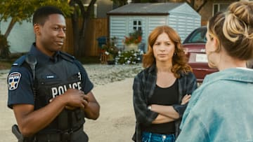 The Spencer Sisters -- “The Restauranteur's Ruin” -- Image Number: SPS104_0002 -- Pictured (L-R): Thomas Antony Olajide as Zane Graham and Stacey Farber as Darby Spencer Photo: Steven Ackerman/eOne -- © 2023 The CW Network, LLC. All Rights Reserved.