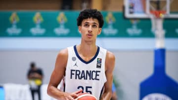 2024 NBA Draft prospect Zaccharie Risacher during his time with France's FIBA World Cup team. 