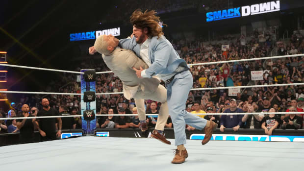 AJ Styles fakes his retirement and lands a cheap shot on Cody Rhodes during WWE Friday Night SmackDown.