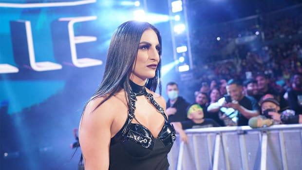 Sonya Deville makes her entrance during an episode of WWE TV.