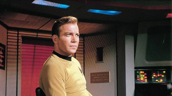 William Shatner as Captain James T. Kirk in Star Trek (1966-69).