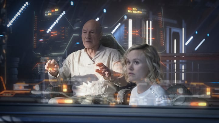 "Et in Arcadia Ego, Part 2" -- Episode #110 -- Pictured (l-r): Sir Patrick Stewart as Jean-Luc Picard; Alison Pill as Agnes Jurati of the the CBS All Access series STAR TREK: PICARD. Photo Cr: Trae Patton/CBS ©2019 CBS Interactive, Inc. All Rights Reserved.