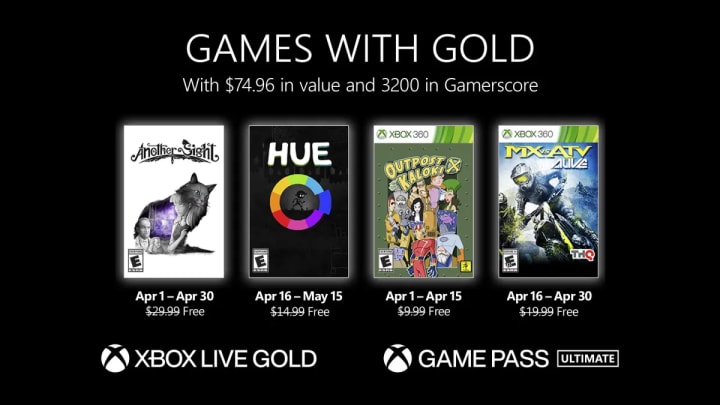 Xbox's Games with Gold lineup for April 2022 has been revealed.