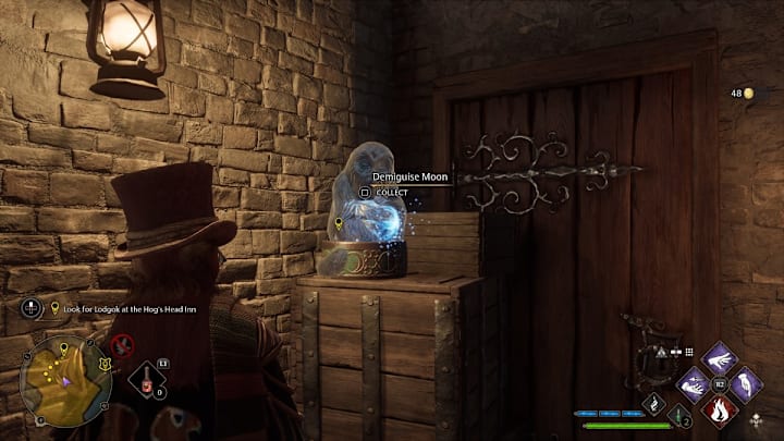 The location of a Demiguise Moon in Hogwarts Legacy.