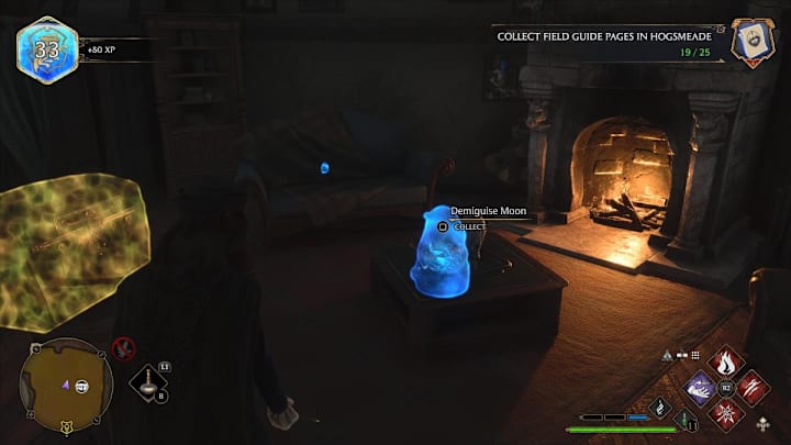 The location of a Demiguise Moon in Hogwarts Legacy.