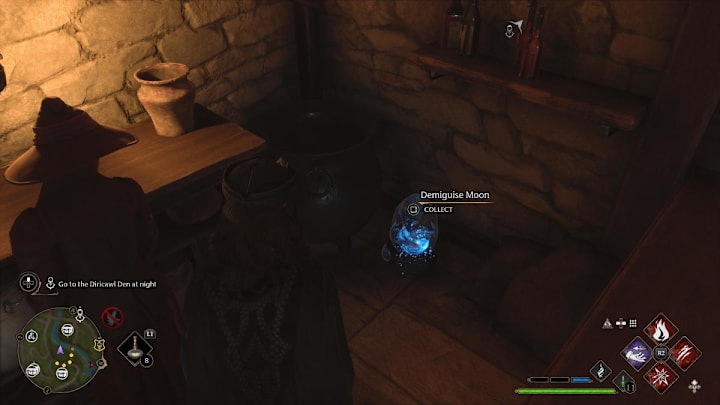 The location of a Demiguise Moon in Hogwarts Legacy.