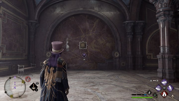 The solution for the Halls of Herodiana in Hogwarts Legacy.