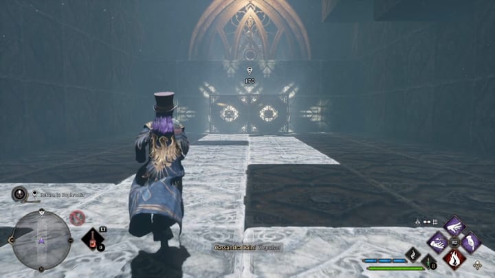 The solution for the Halls of Herodiana in Hogwarts Legacy.