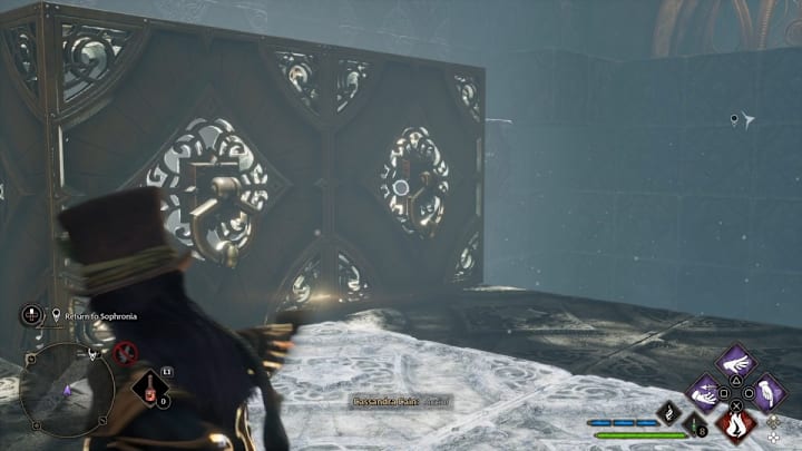 The solution for the Halls of Herodiana in Hogwarts Legacy.