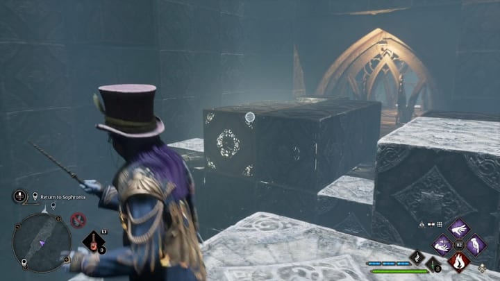 The solution for the Halls of Herodiana in Hogwarts Legacy.